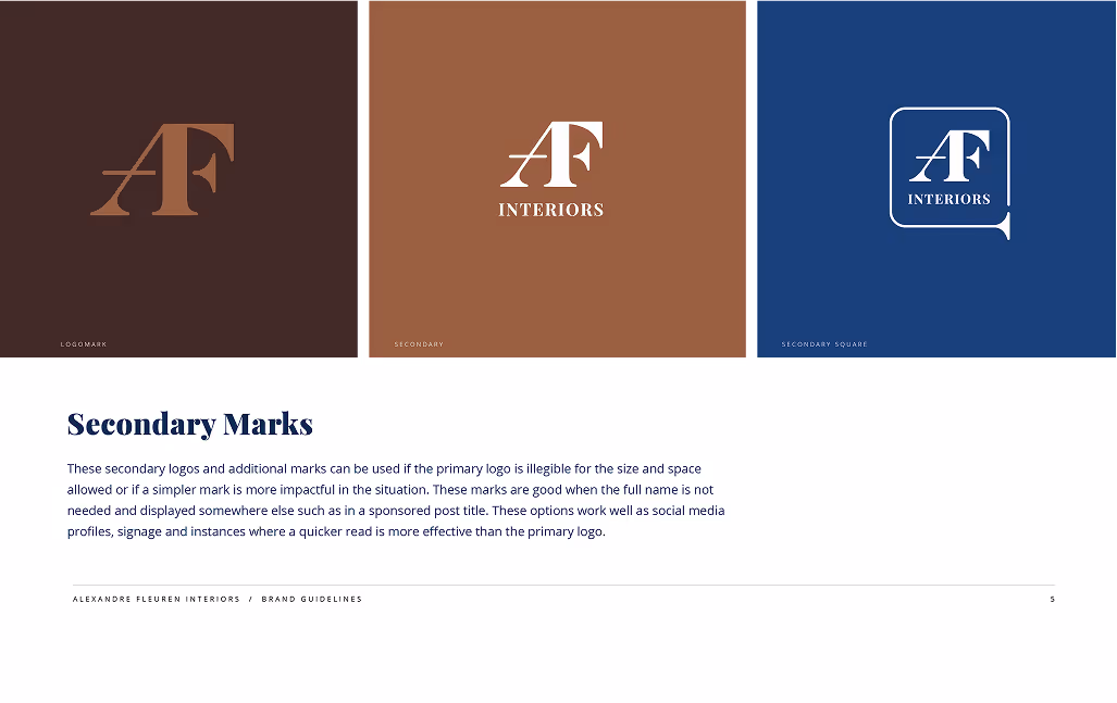 Alex Fleuren Interiors logo design