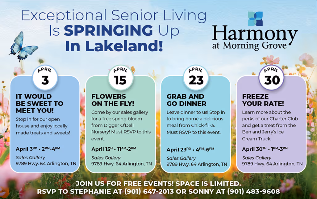 Harmony Senior Services April event calendar