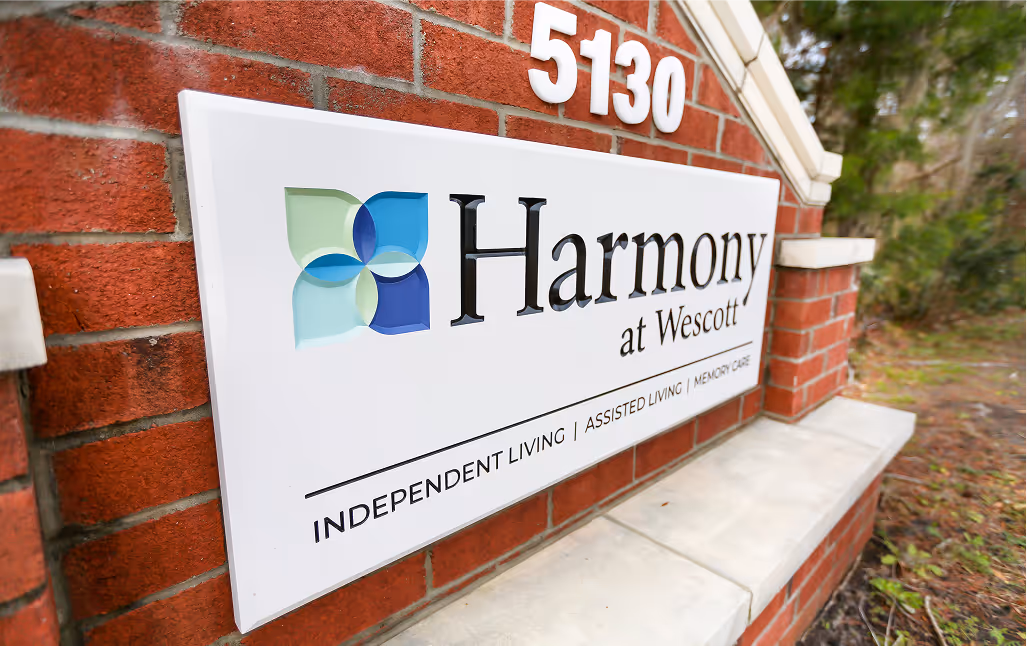 Harmony Senior Services entrance signage