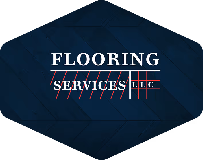 Flooring Services logo displayed on a navy blue background