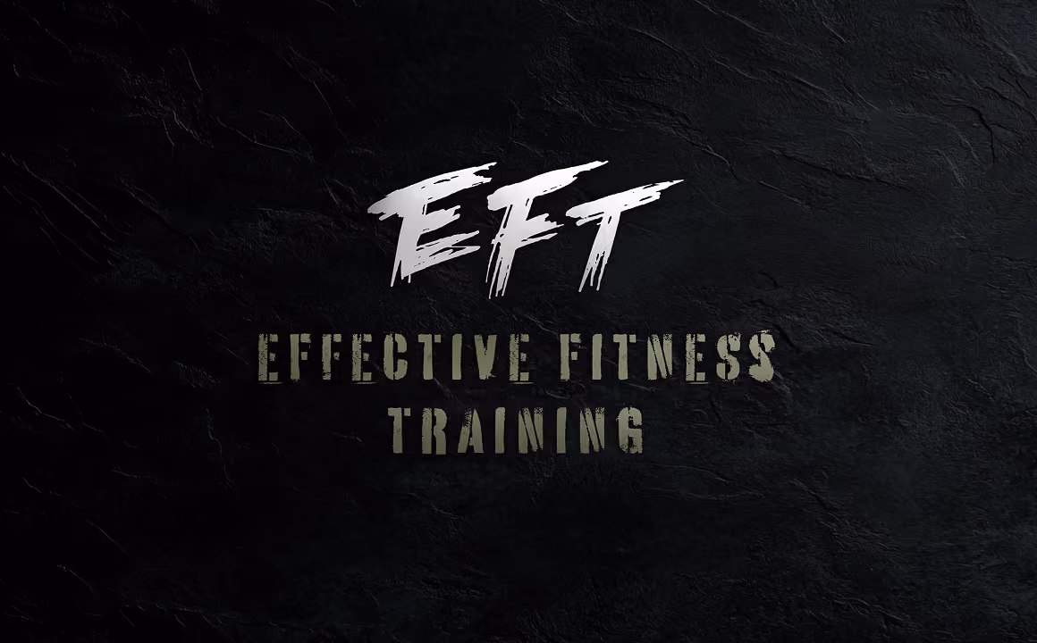 Effective Fitness Training logo against a textured black background.