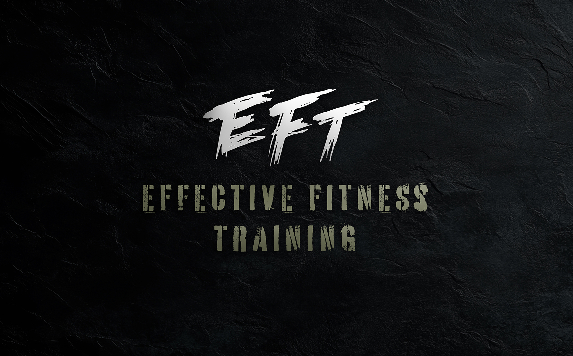 Effective Fitness Training logo against a textured black background.