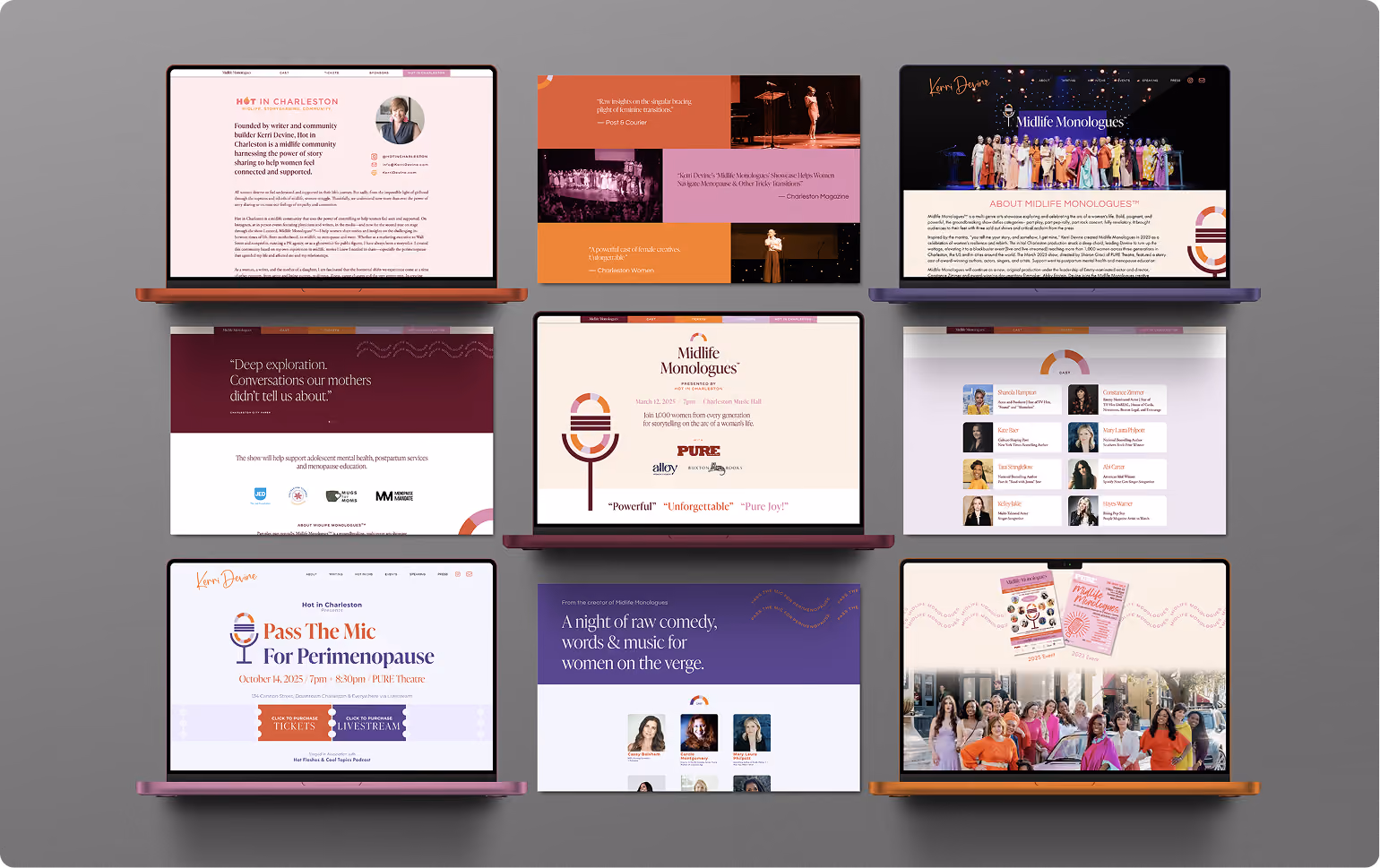 Hot in Charleston website design collage