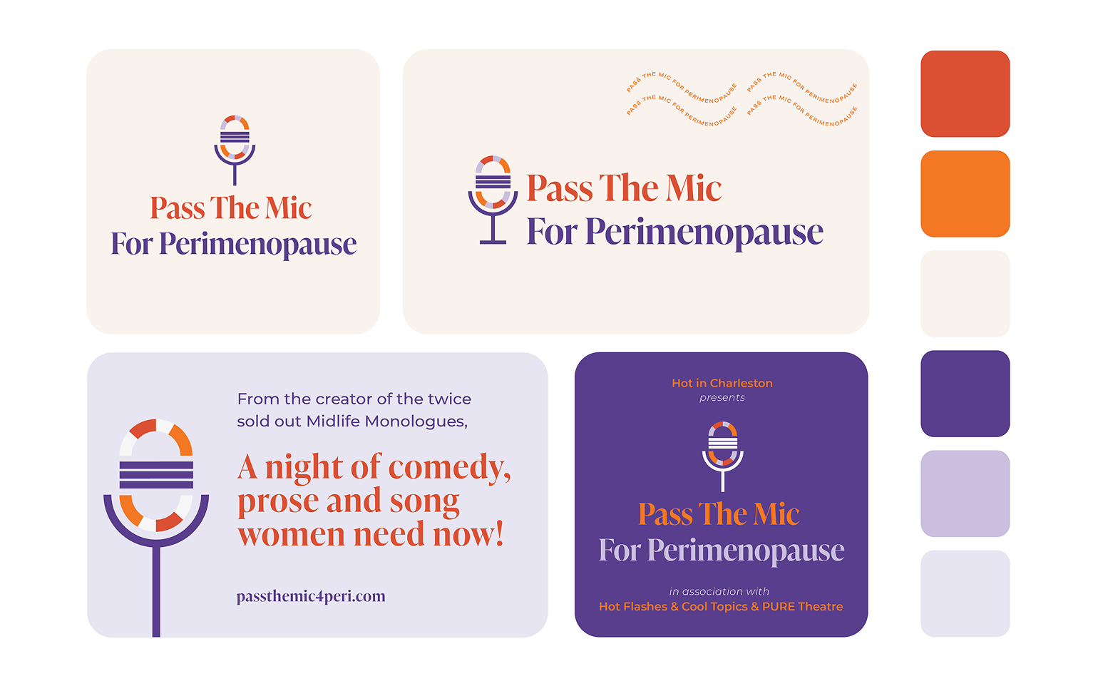 Hot in Charleston brand guidelines sheet.