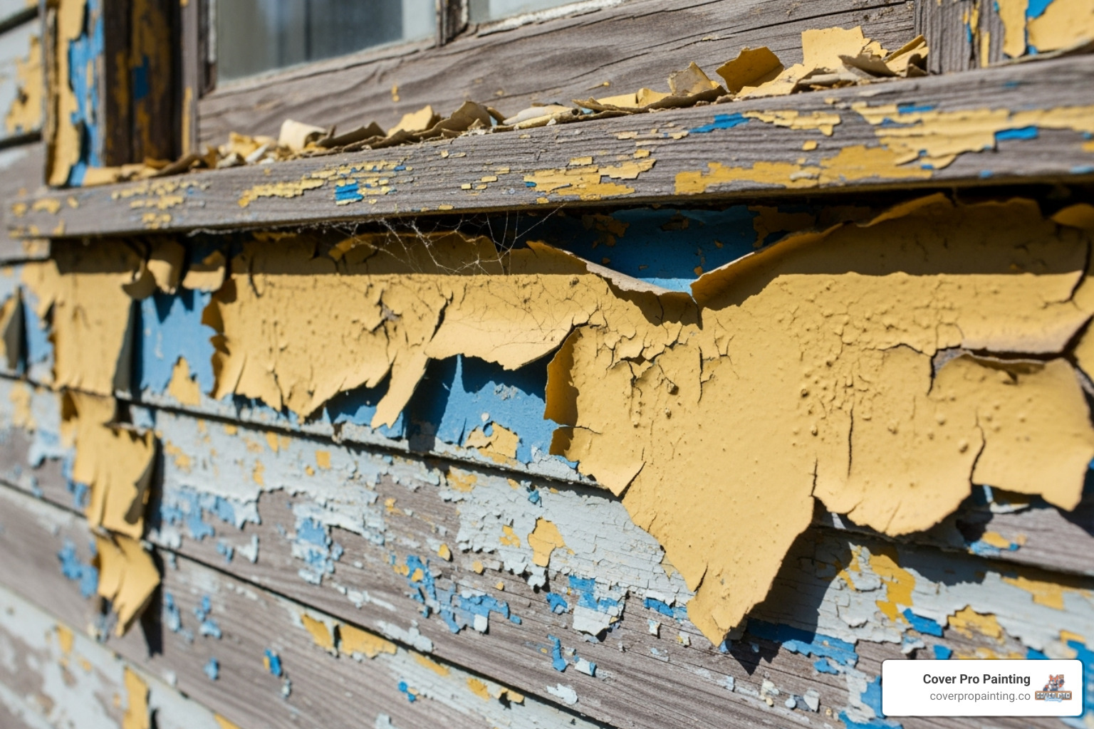 peeling paint on a house, illustrating a poor paint job - painting contractors bellevue