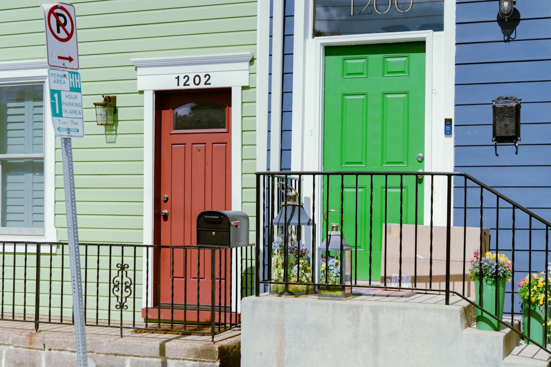 Examples of various front door paint colors on different home styles. - Front door painting