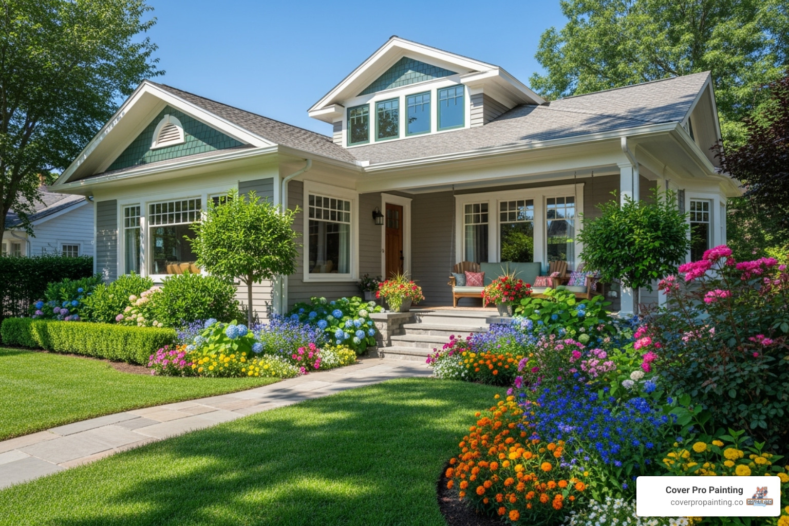 home with high curb appeal after restoration - exterior restoration services
