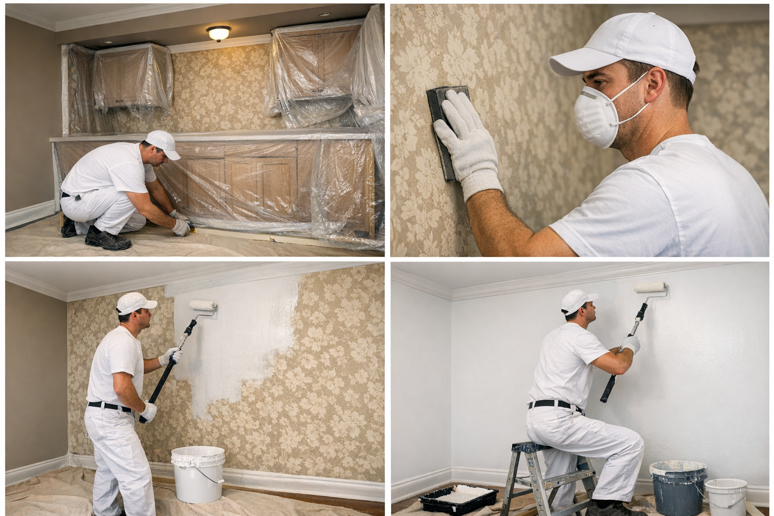 Step-by-Step: Our Painting Over Wallpaper Process