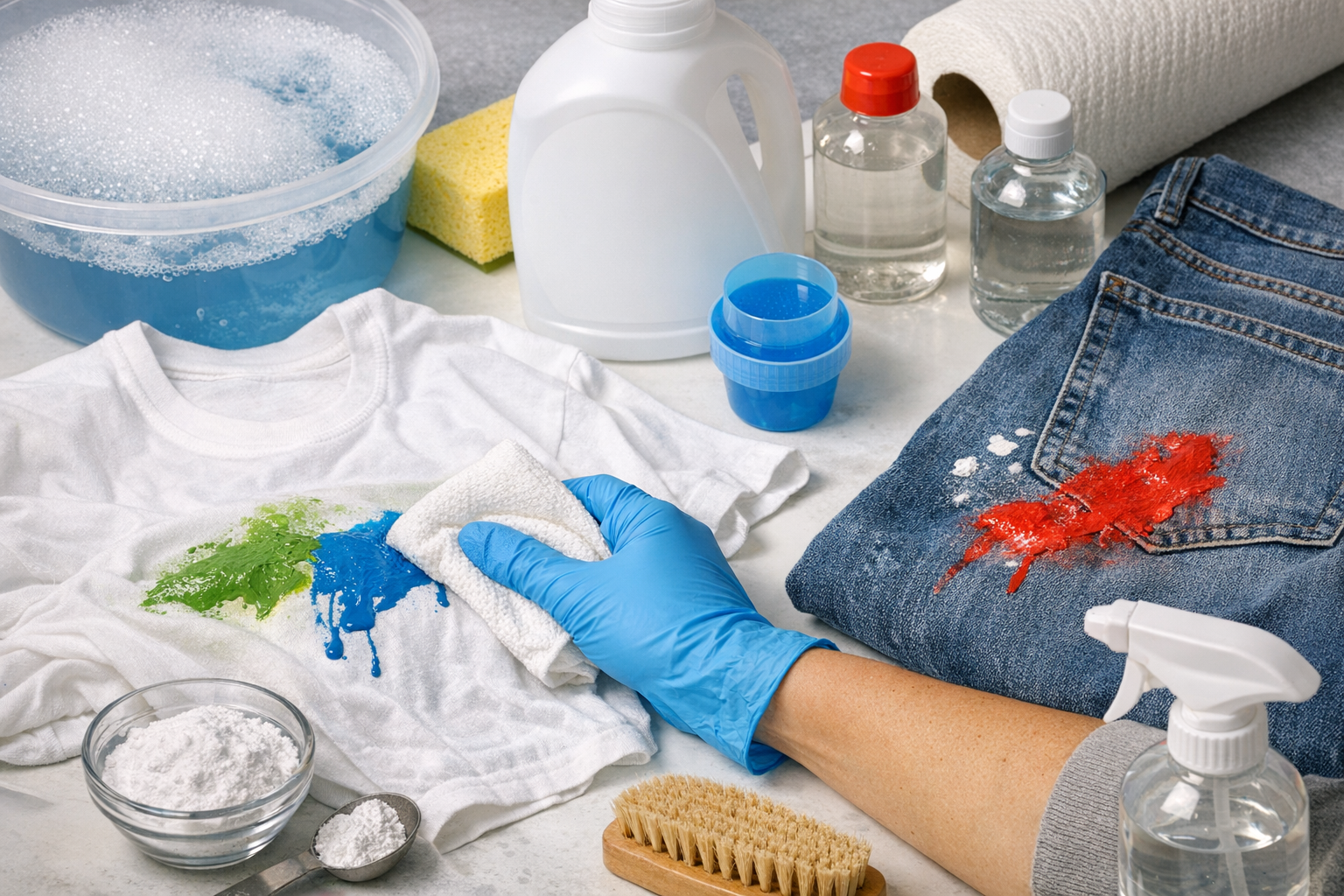 How to Get Fresh Latex and Acrylic Paint Out of Clothes