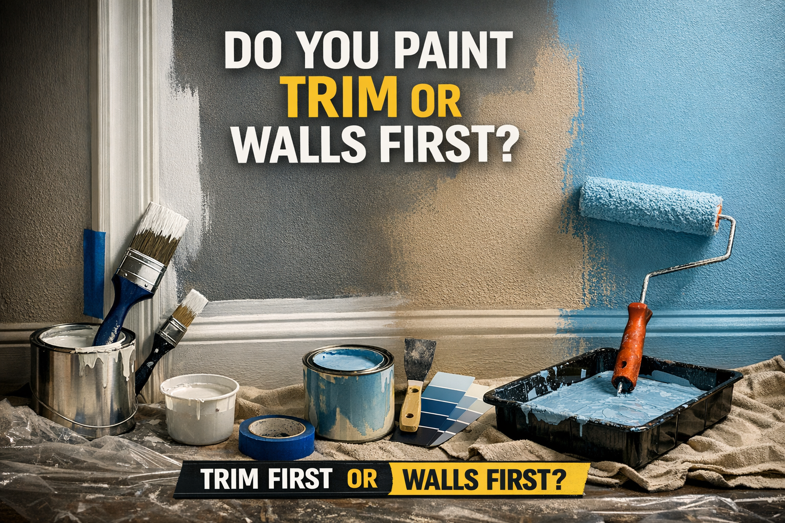 do you paint trim or walls first
