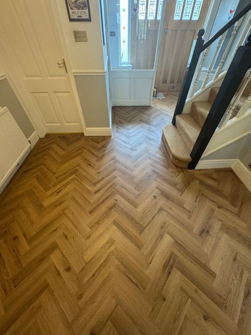 Textures LVT laid in a parquet design