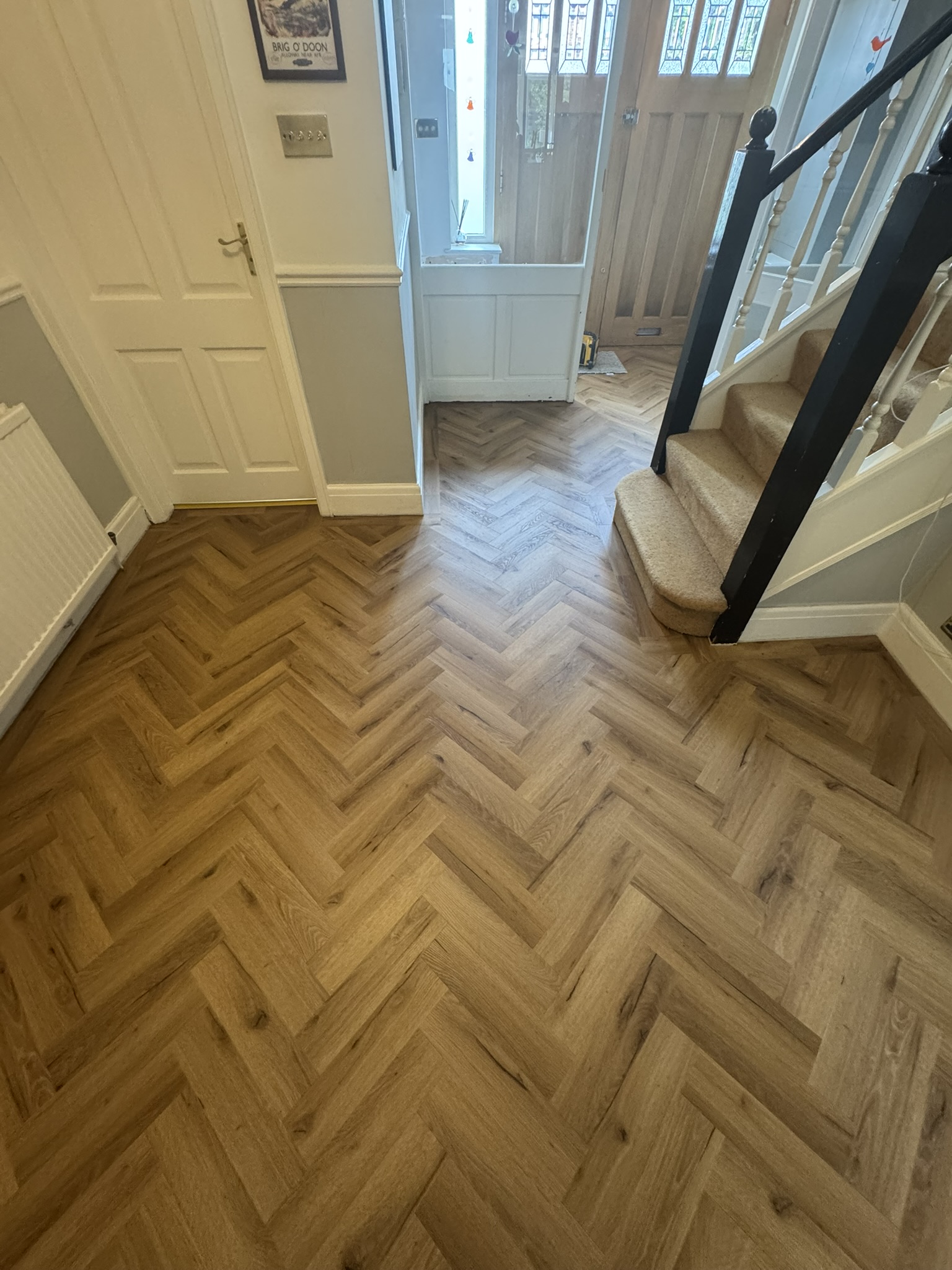 Textures LVT laid in a parquet design