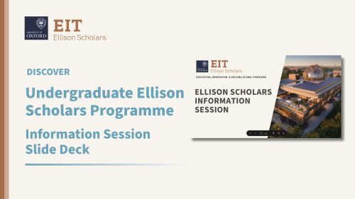 A presentation slide from the info session
