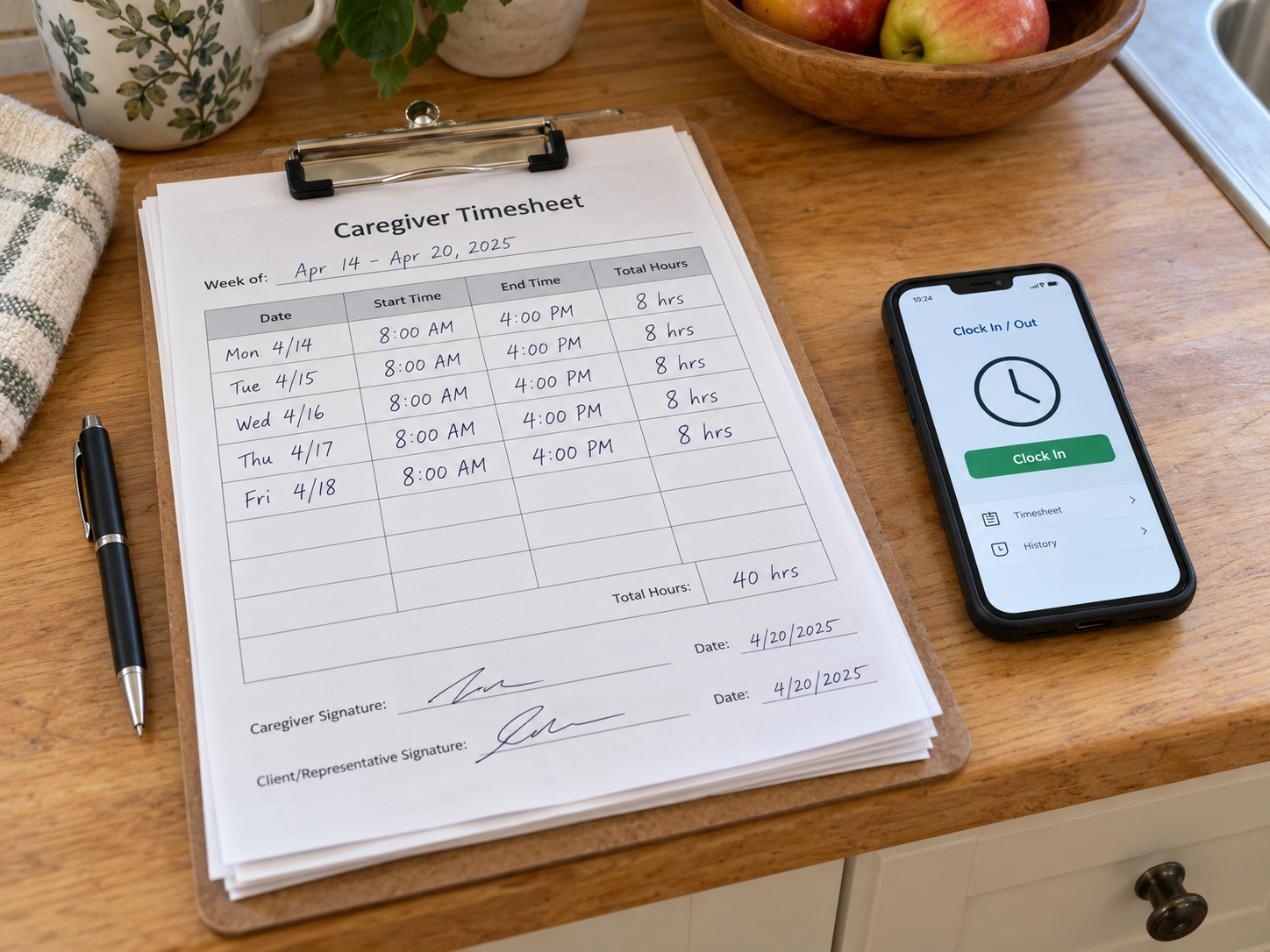 Could you show the hours your caregivers actually worked?