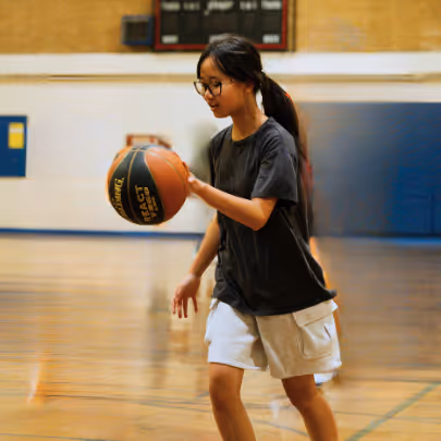Girl with a basketball