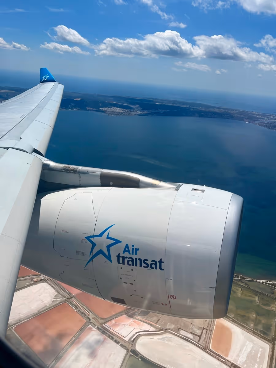 vue depuis avion Air Transat