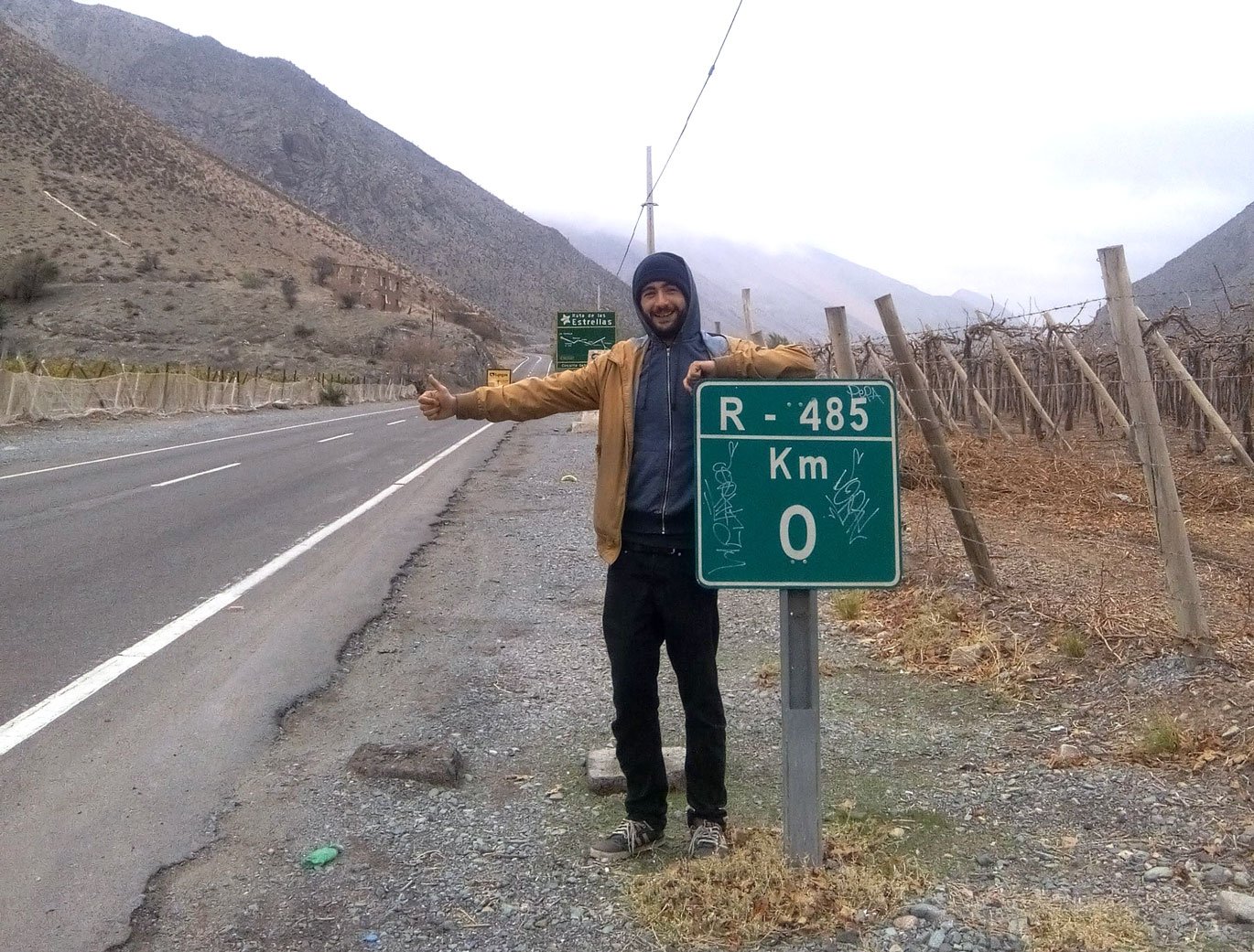 Valle del Elqui, Chili, Romain fait du stop
