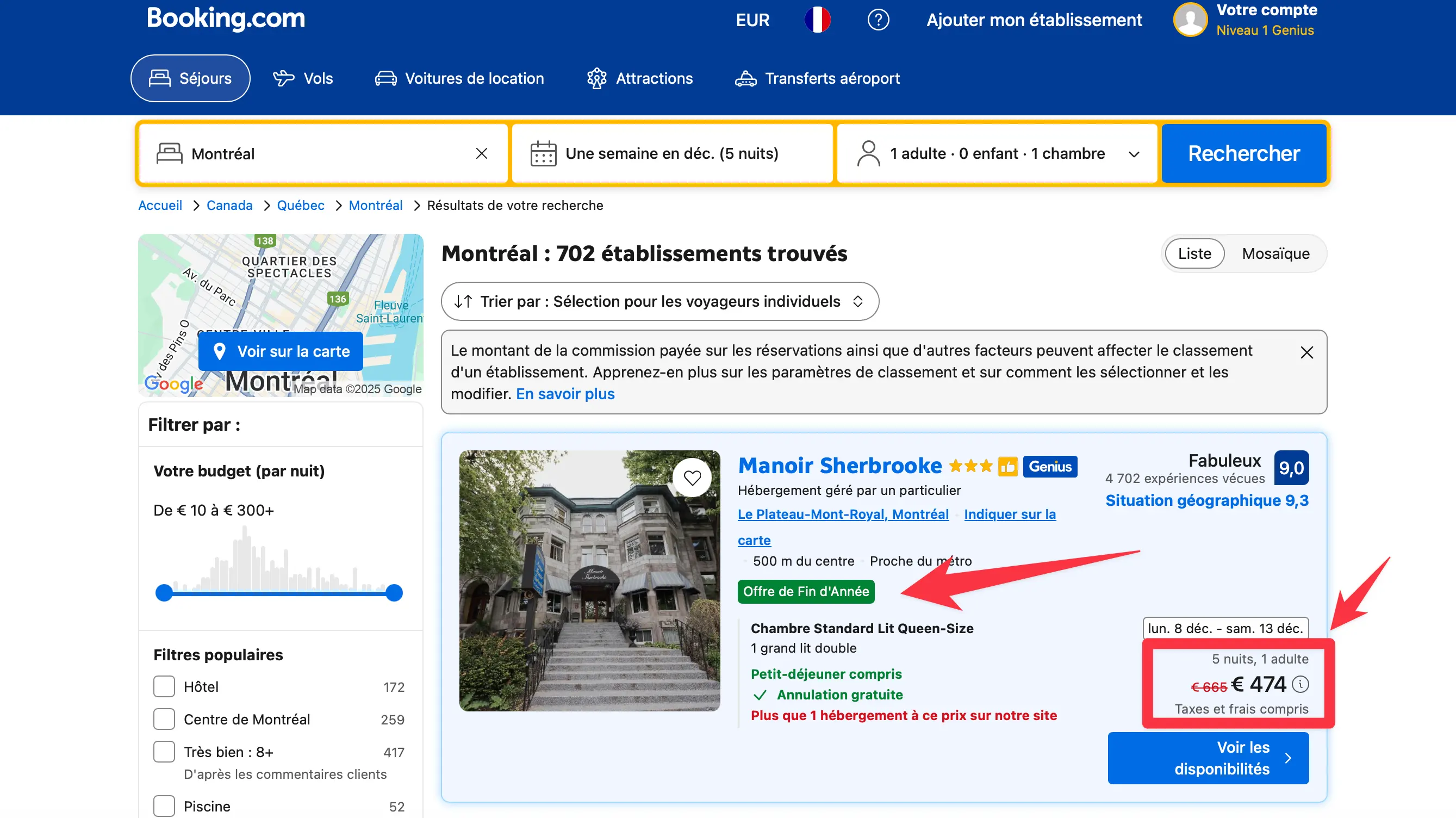 Repérer promo Booking offre fin d'année