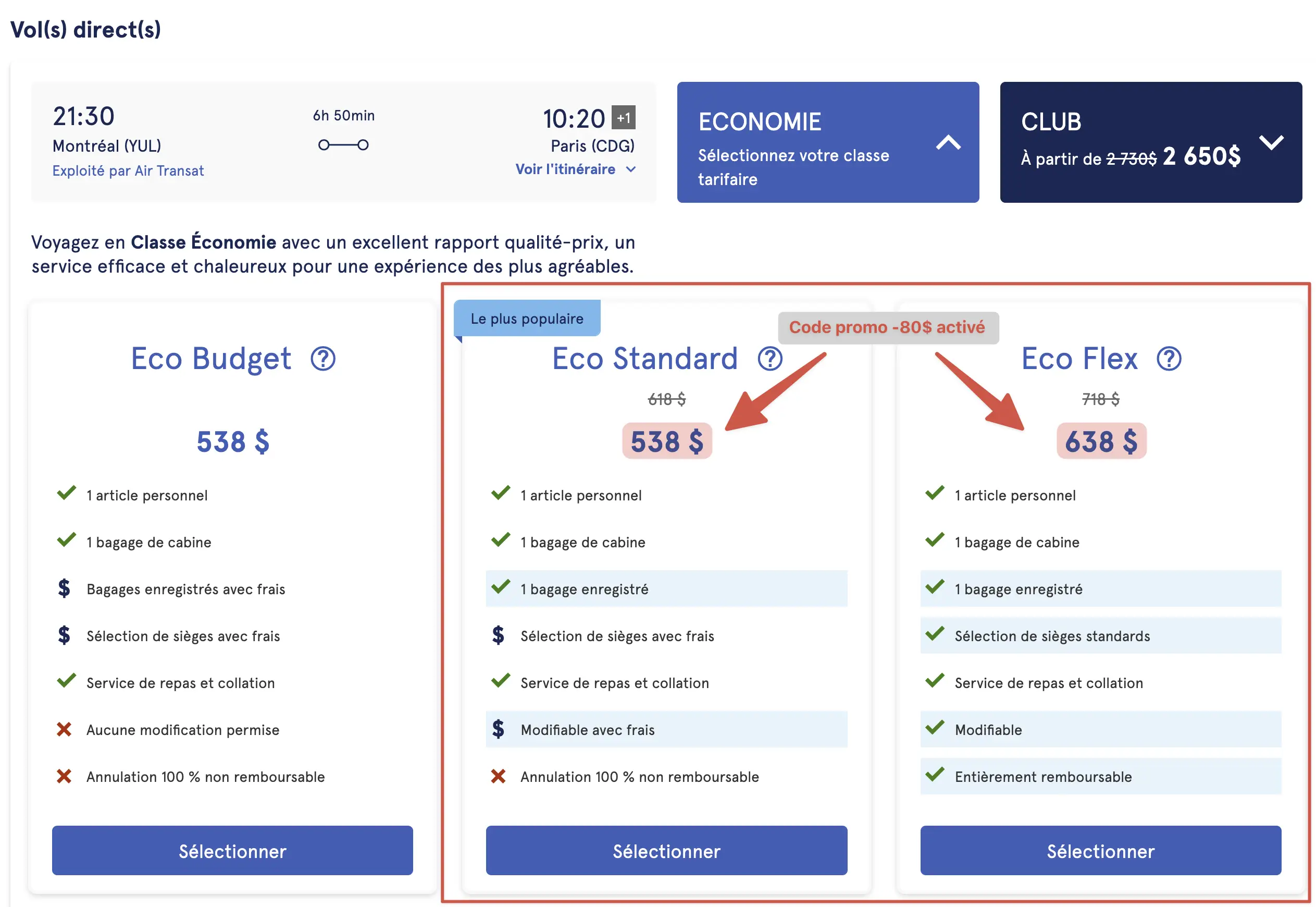 code promo airtransat depuis canada pvt