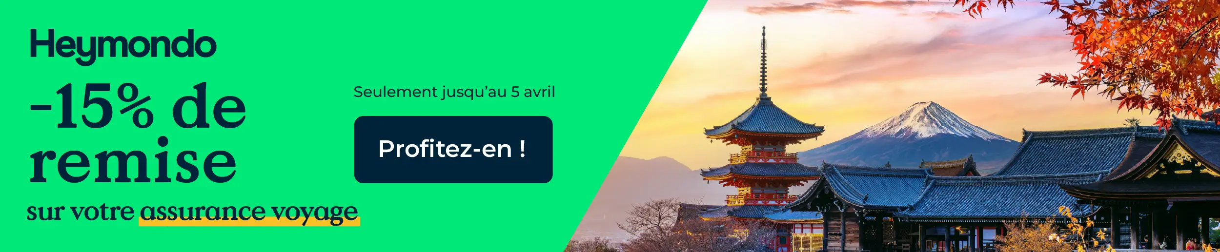 Code Promo  Heymondo printemps 2026 : 15% de réduction immédiatee