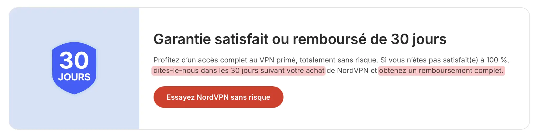 NordVPN gratuit 30 jours via garantie satisfaction