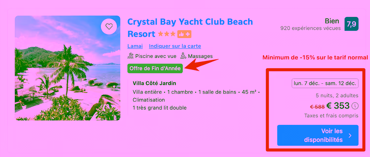 Repérer promo Booking Offre de Fin d'Année -15% 2026