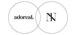 Adoreal and N logos in overlapping circles, representing collaboration.