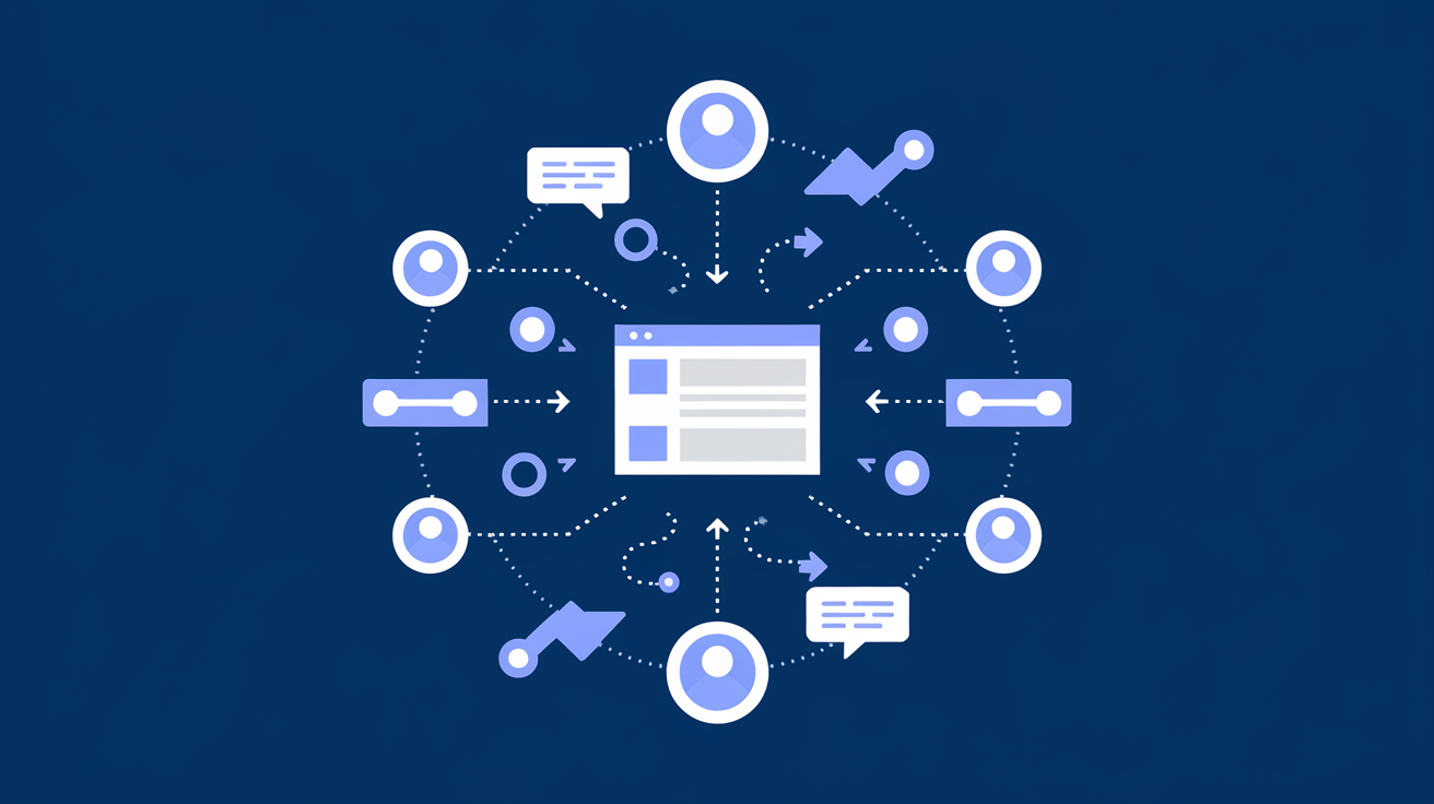 Engagement flywheel diagram showing how quality content attracts audiences and drives compounding organic growth