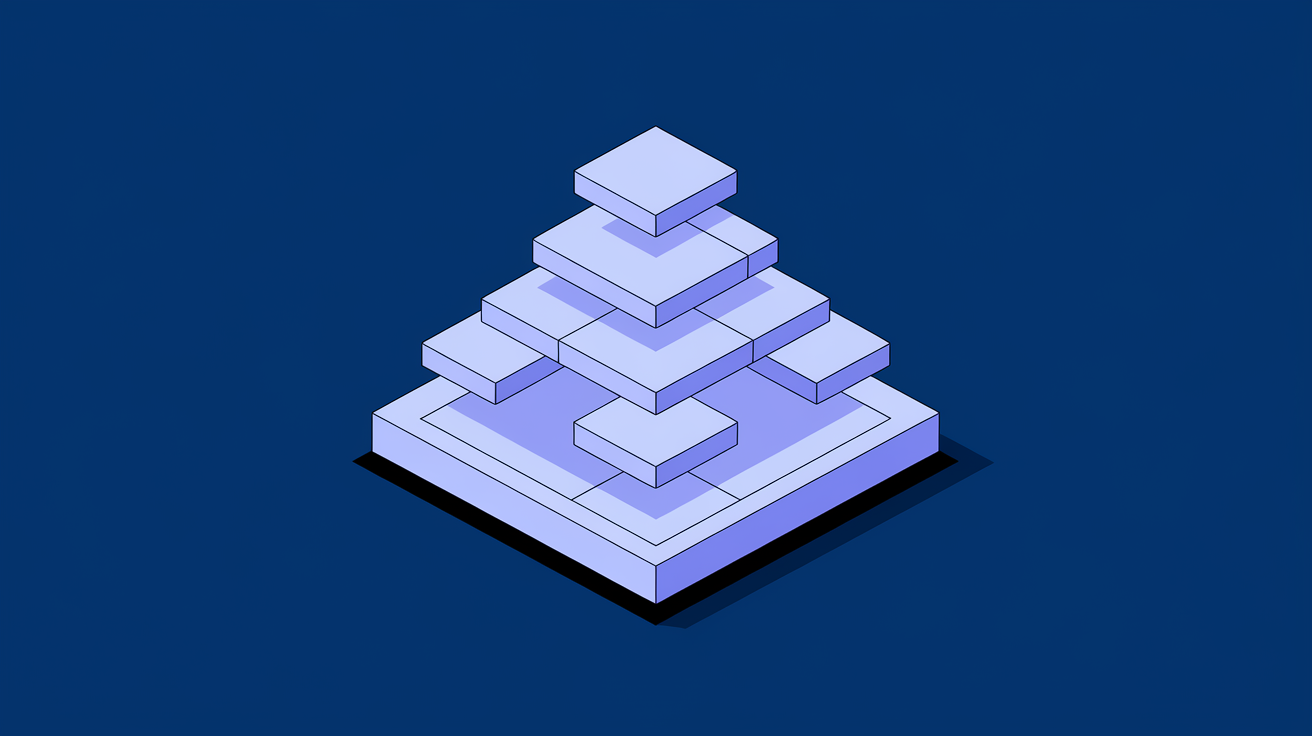 A layered diagram showing the four pillars of an SEO content strategy framework: audience, keywords, structure, and publishing