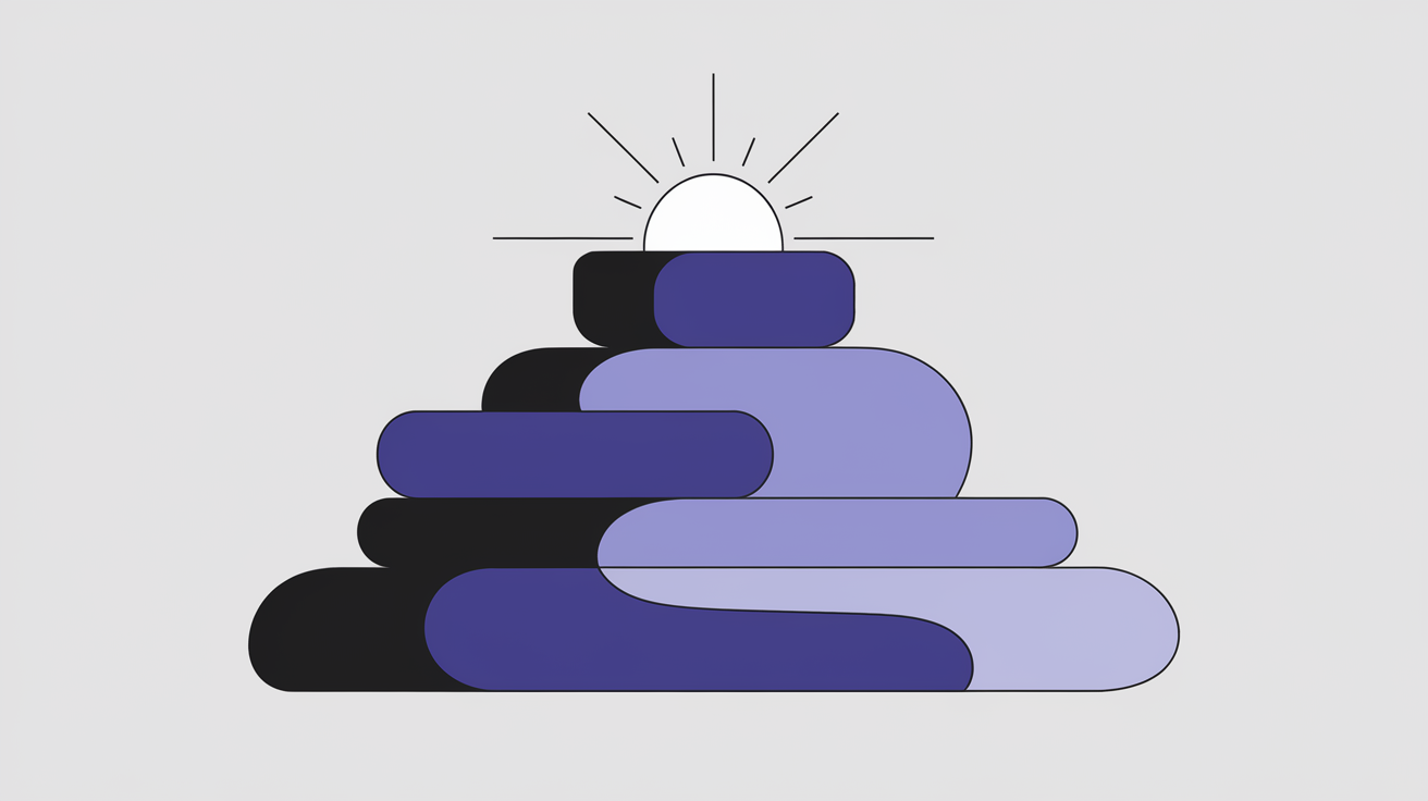 Simplified diagram showing the three pillars of SEO: technical foundation, content quality, and authority building stacked as building blocks