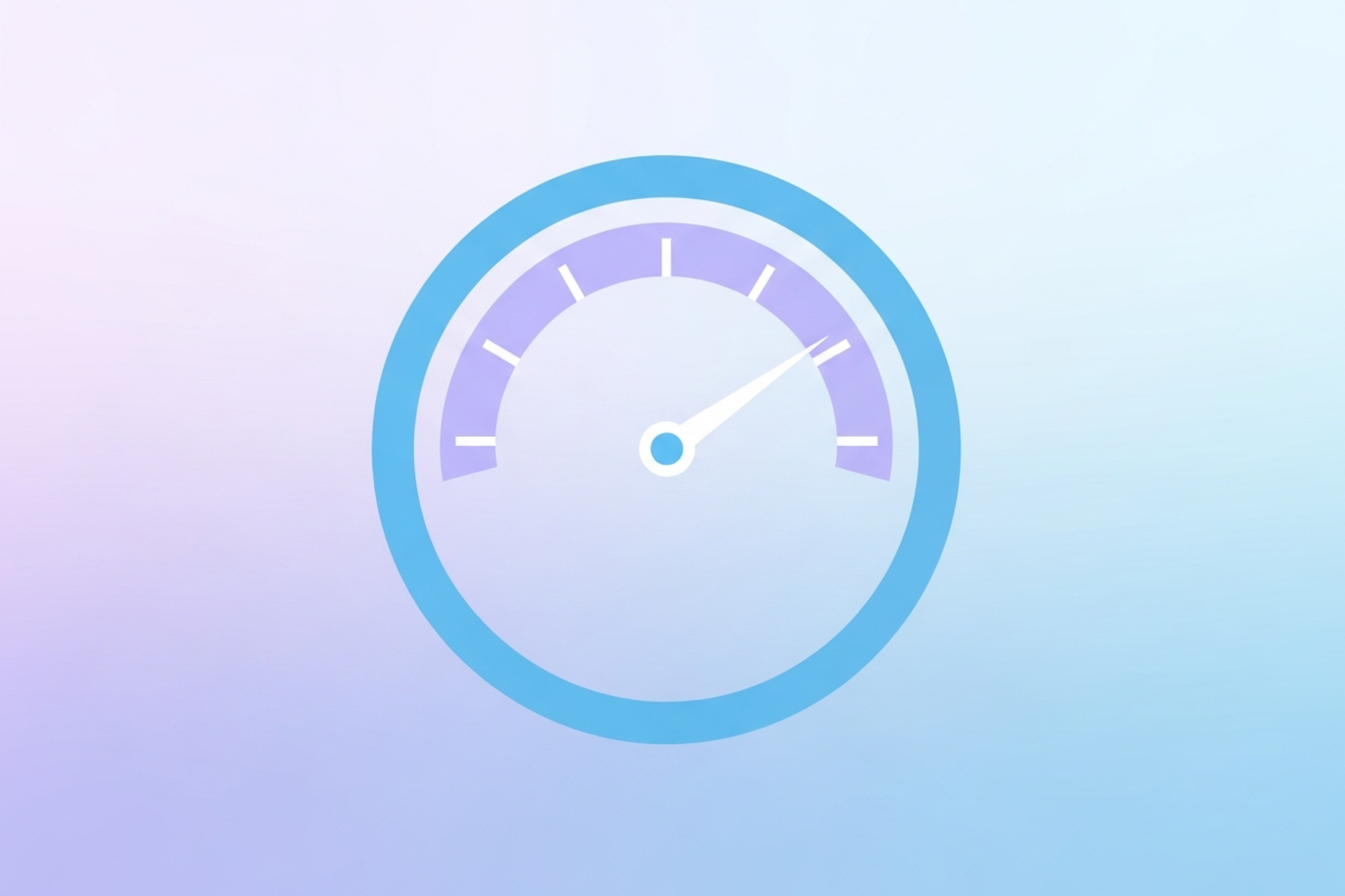 A single flat design coin stack icon in blue and lavender on a soft pastel gradient background, representing content writing service costs and investment