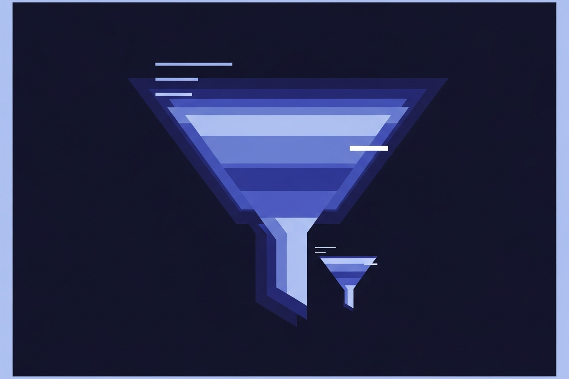 A vertical funnel diagram showing five content engagement layers from Impressions down to CTA Click, with each layer narrowing to represent the journey from traffic to conversion