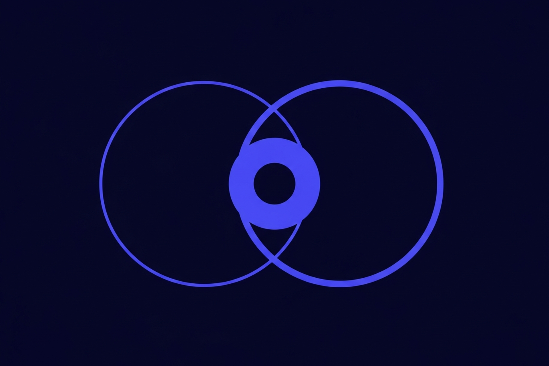 Venn diagram showing content gaps between your topics and competitor topics, with the gap area highlighted in indigo