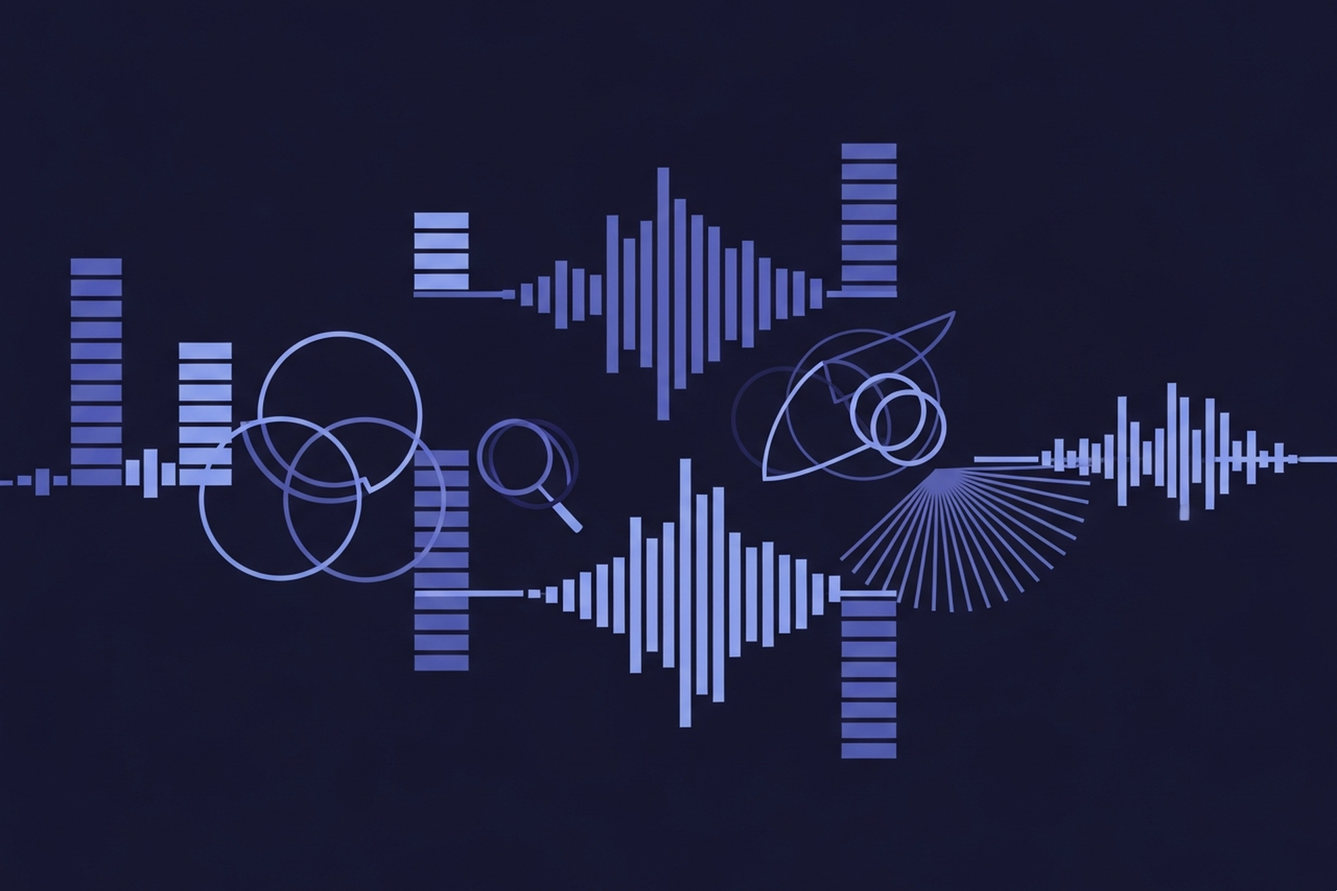 Illustrated flow diagram showing a user speaking to a voice assistant device and receiving an audio answer
