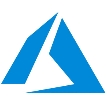 Microsoft Azure logo with two blue triangular shapes forming a stylized A.
