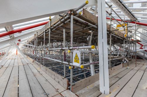 Access platform within the roof structure.