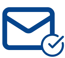 Envelope met een vinkje