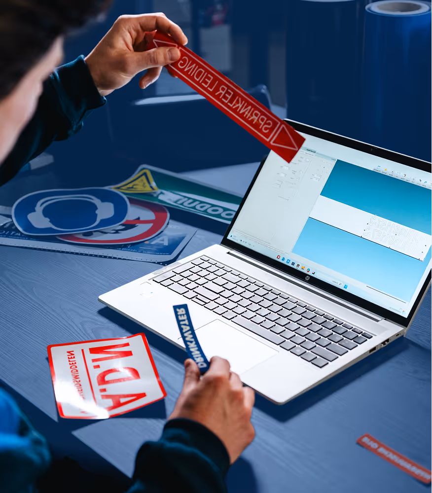 Afdeling scheepsuitrusting van Nobel print stickers uit