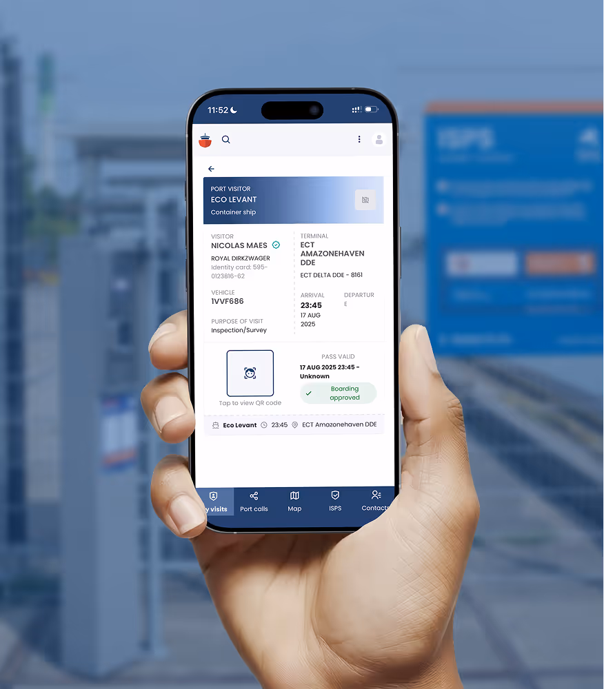 De Ship2Port app voor autonome ISPS-kade