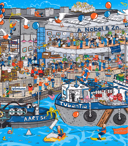 Het eindresultaat van de puzzel van Nobel