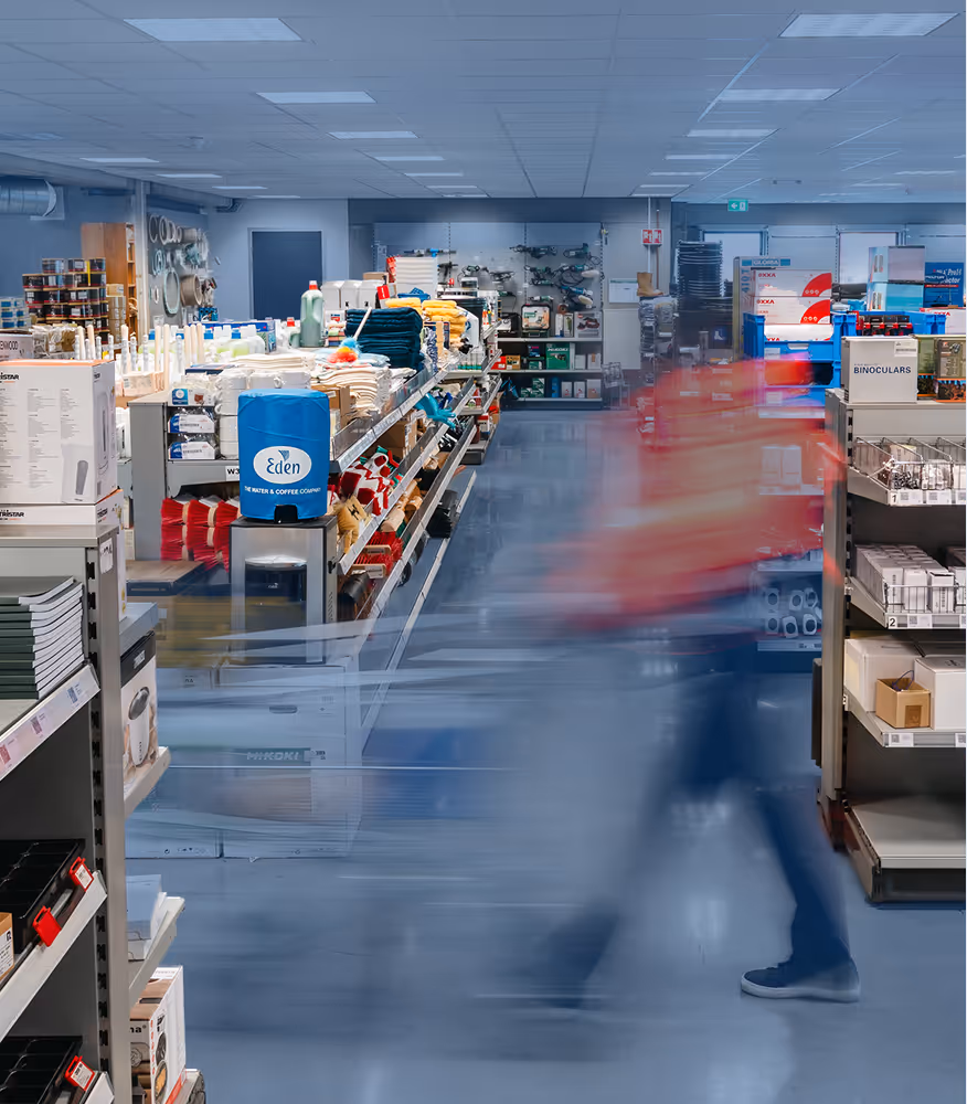 A customer walks through Nobel’s 500-square-metre ship store