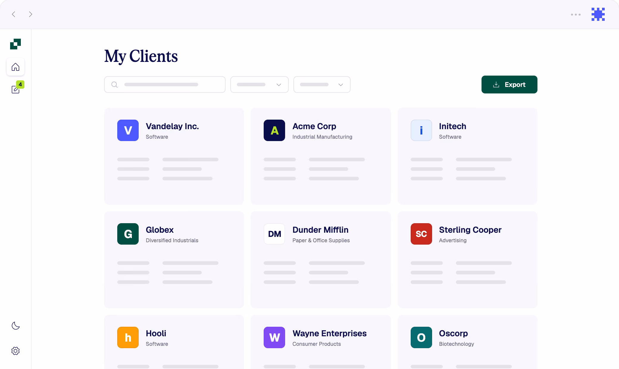 Placeholder for the Inscope client list screenshot