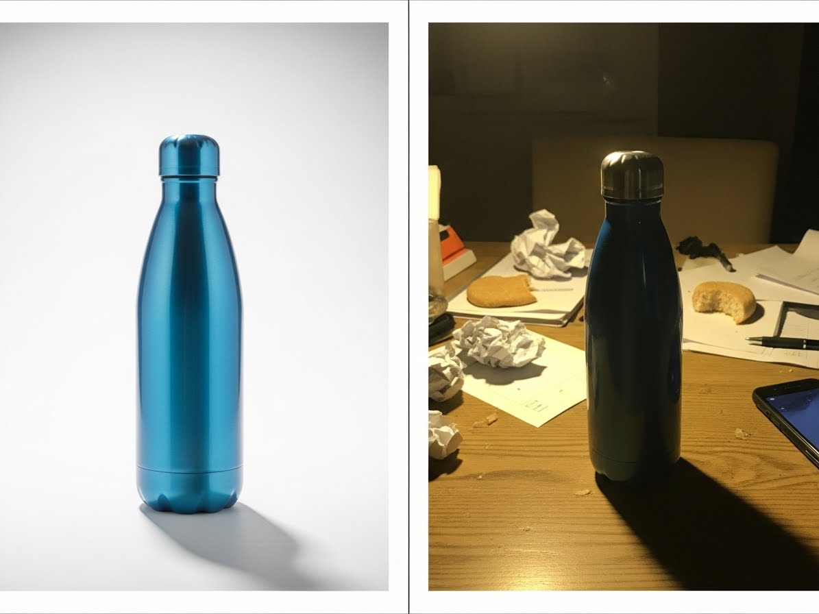 A quality product shot vs a bad product shot.