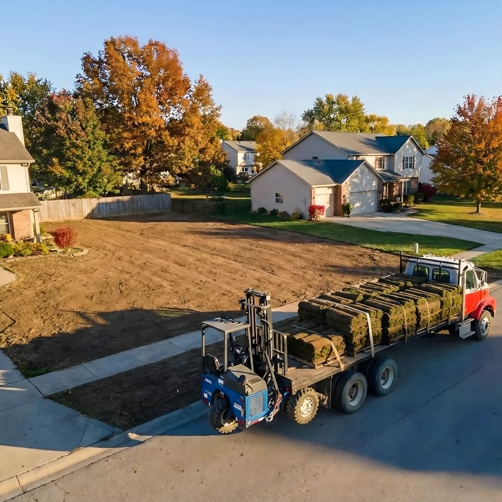 Checkerboard Sod Farm delivery service visual.