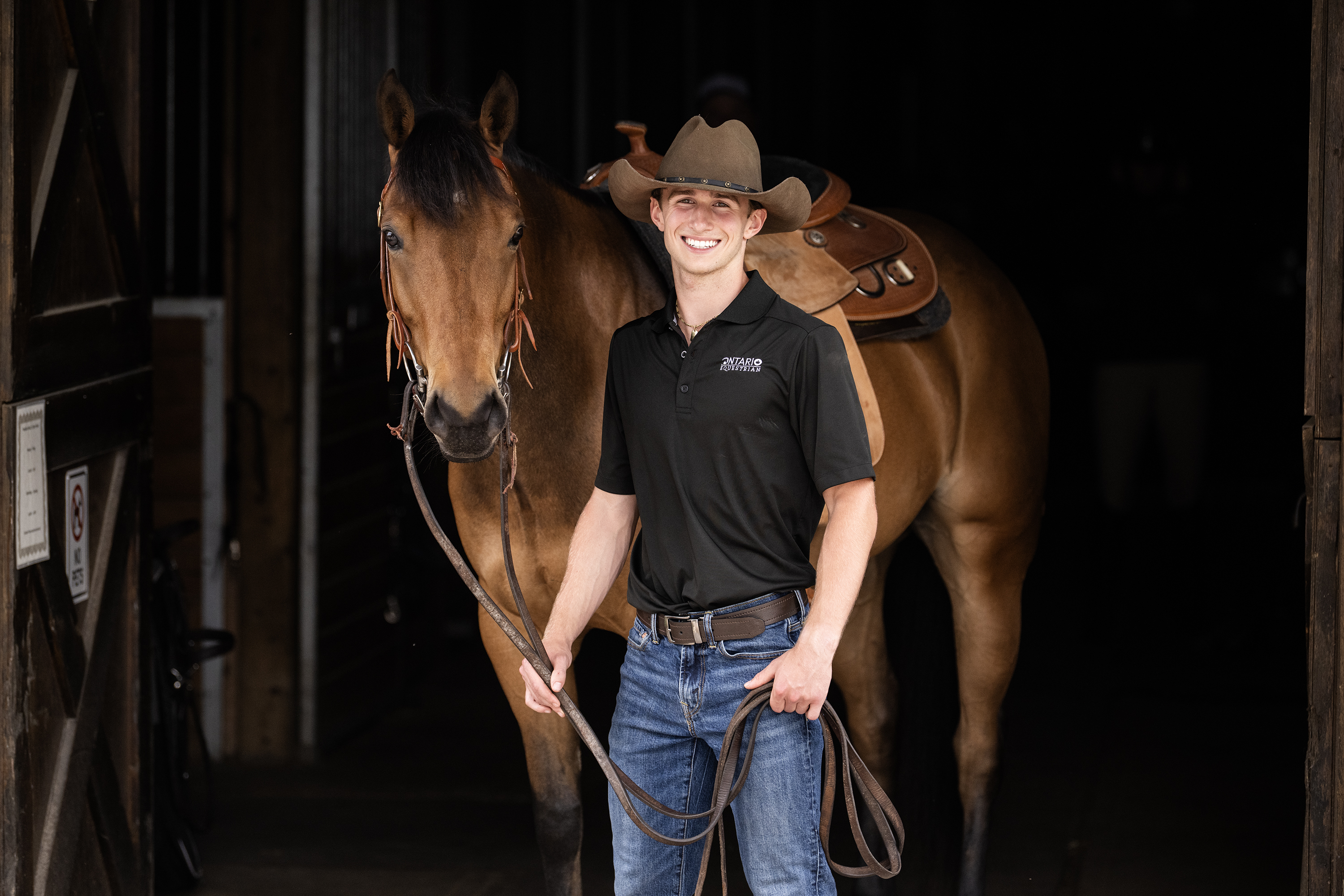 ontario equestrian saddle pad on a horse