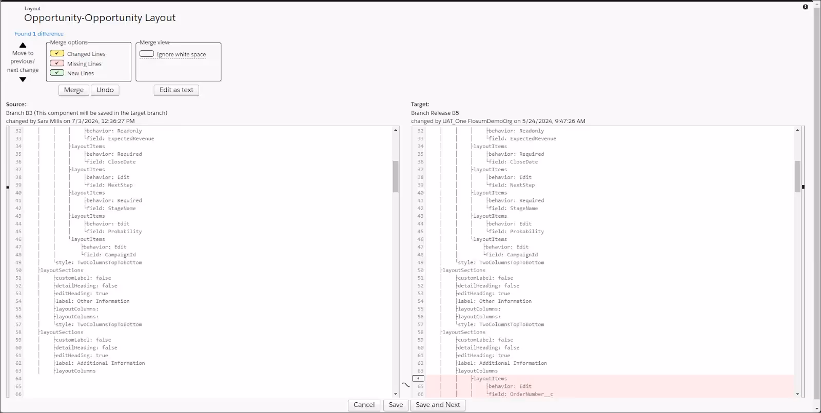 Merge Conflict Screen in Flosum