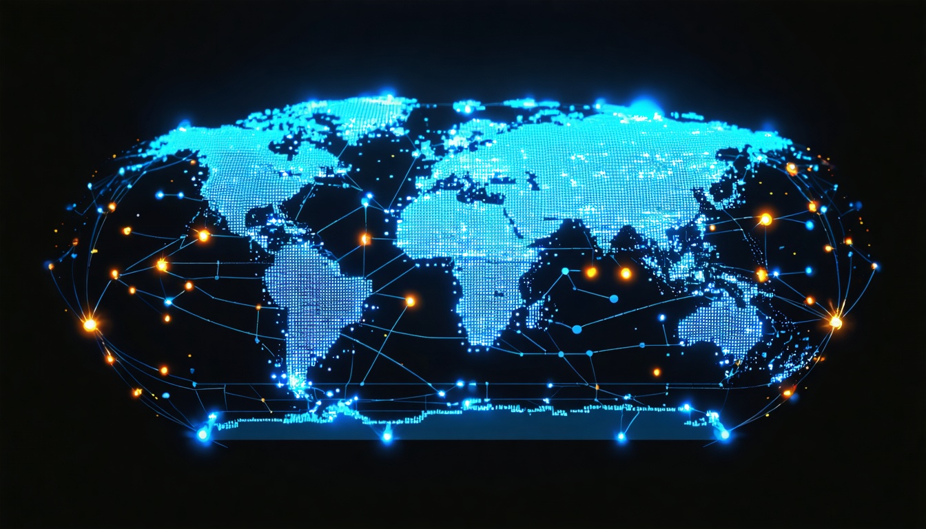 illustration of the globe with interconnected webs
