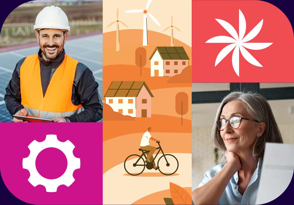 A collage of workers and professionals striving to improve their ESG outcomes.