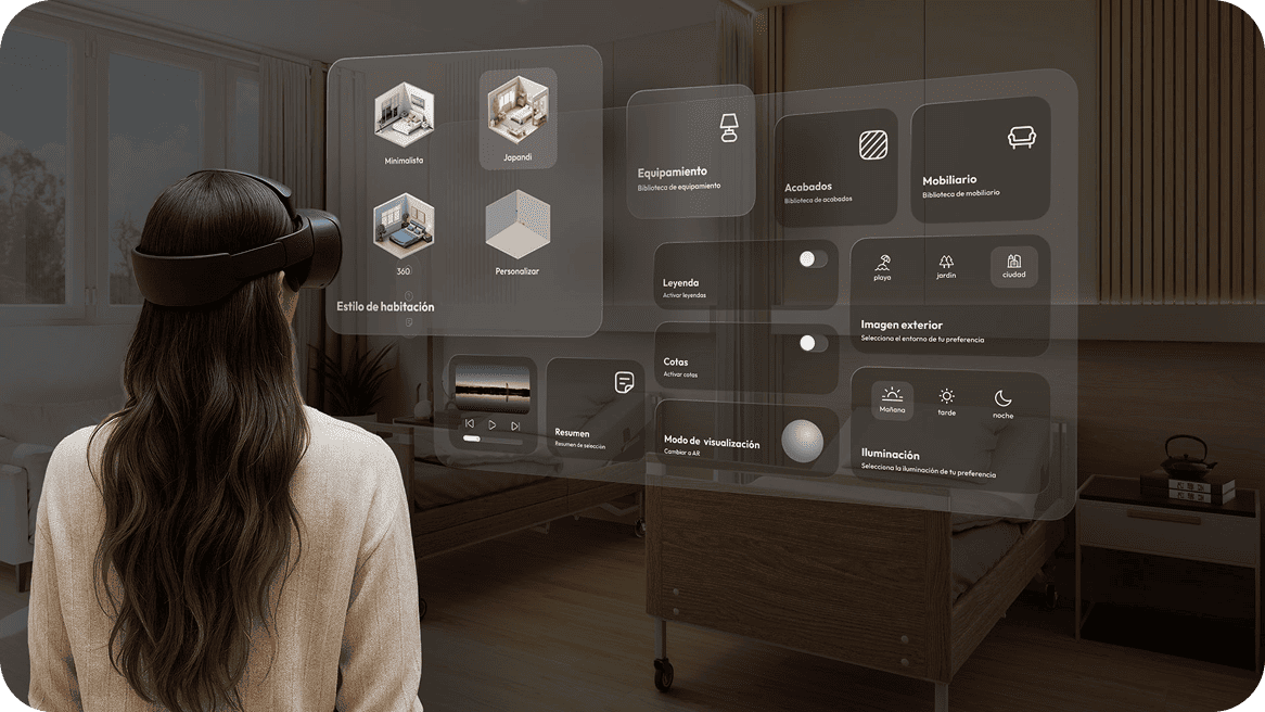 mujer con gafas vision pro