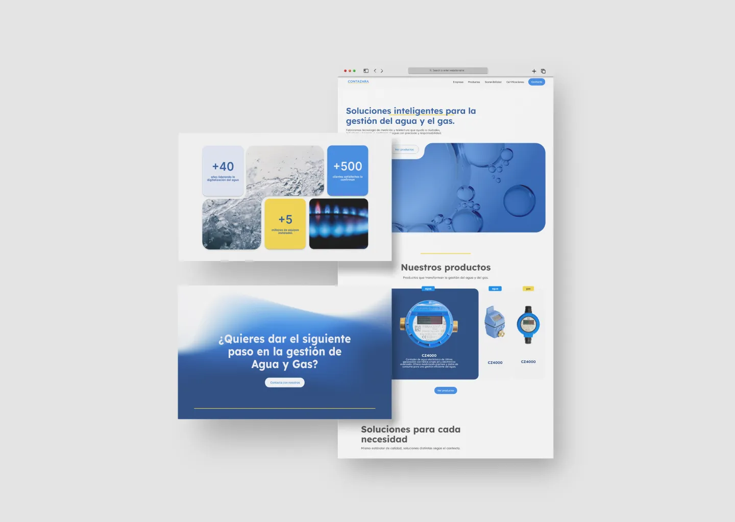 Diseño de la nueva web de Contazara con soluciones inteligentes para la gestión del agua y el gas